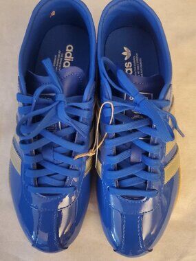 ADIDAS TOKYO  PATENT BLUE WITH SILVER ACCENT MEN'S/UNISEX SNEAKERS  NWT NWOB